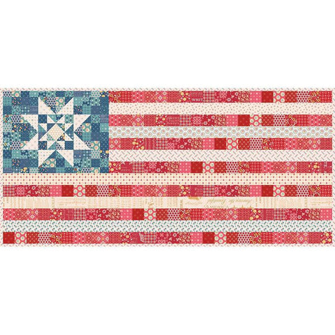 SALE Americana Oh Beautiful Flag Runner & Amber Waves Mini Boxed Quilt Kit KT-16081 - Riley Blake - Pattern Fabric - Quilting Cotton Fabric