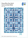 Image of the Deep Blue Sea Ocean Blues quilt pattern by QT Fabrics. Features ocean themed fabrics. Cute Little Fabric Shop