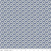 10" End of Bolt Piece - Bee Plaids Hugs C12021 Denim by Riley Blake - Diagonal Geometric Floral Flowers Blue - Lori Holt - Quilting Cotton