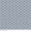 22" End of Bolt Piece - Bee Plaids Hugs C12021 Denim by Riley Blake - Diagonal Geometric Floral Flowers Blue - Lori Holt - Quilting Cotton