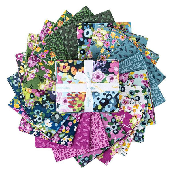 SALE Morning Meadow Fat Quarter Bundle 21 pieces - Riley Blake Designs - Pre cut Precut - Floral Flowers - Quilting Cotton Fabric