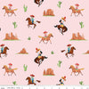 FLANNEL Lil Buckaroos Giddy Up F16020 Pink - Riley Blake Designs - Cowboys Cowgirls Cactus Red Rock Mountain - FLANNEL Cotton Fabric