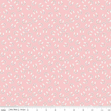 10" End of Bolt - FLANNEL Lil Buckaroos Horseshoes F16022 Pink - Riley Blake - Bandana Star Paisley Horseshoe - FLANNEL Cotton Fabric