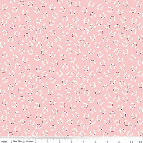 SALE FLANNEL Lil Buckaroos Horseshoes F16022 Pink - Riley Blake Designs - Bandana Star Paisley Horseshoe - FLANNEL Cotton Fabric