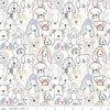 FLANNEL Inky Dog Club F16024 White - Riley Blake Designs - Dogs Puppies Sketched Pet - FLANNEL Cotton Fabric