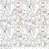 Fat Quarter End of Bolt - FLANNEL Inky Dog Club F16024 White - Riley Blake Designs - Dogs Puppies Sketched Pet - FLANNEL Cotton Fabric