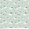 10" End of Bolt - FLANNEL Little Lambs F16027 Mint - Riley Blake Designs - Sheep Field Flowers Lamb Floral - FLANNEL Cotton Fabric