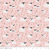 9" End of Bolt - FLANNEL Little Lambs F16027 Pink - Riley Blake Designs - Sheep Field Flowers Lamb Floral - FLANNEL Cotton Fabric