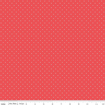 SALE FLANNEL Dots F16028 Red Riley Blake Designs - Small Dots Spots Circles - FLANNEL Cotton Fabric