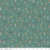 Image of the Sunsetridge Mosaic Lodge Pole quilting cotton fabric by Minki Kim for Riley Blake Designs. Features pixels on a green background. Cute Little Fabric Shop