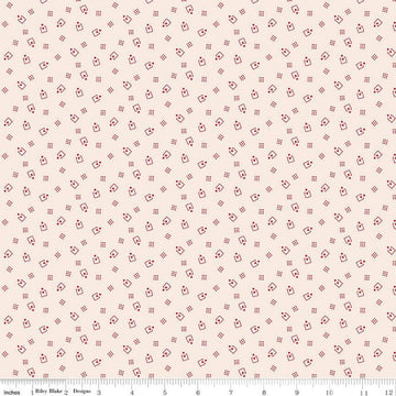 Image of the Americana Loyal Schoolhouse quilting cotton fabric by Lori Holt for Riley Blake Designs. Features squares on a cream background. Cute Little Fabric Shop