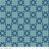 Image of the Americana Honor Dark Denim quilting cotton fabric by Lori Holt for Riley Blake Designs. Features flowers on a blue background. Cute Little Fabric Shop