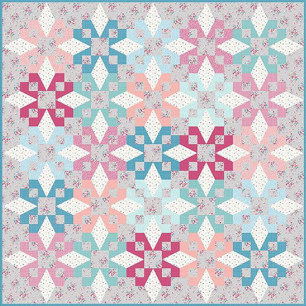 Ring Around the Posies Quilt PATTERN P124 by Gerri Robinson - Riley Blake - INSTRUCTIONS Only - Three Designs Square Quilt