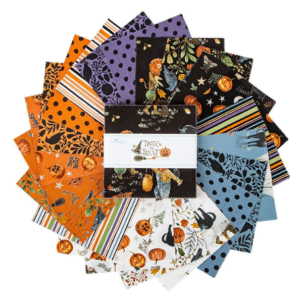 Trick or Treat Charm Pack 5" Stacker Bundle - Riley Blake Designs - 42 piece Precut Pre cut - Halloween - Quilting Cotton Fabric