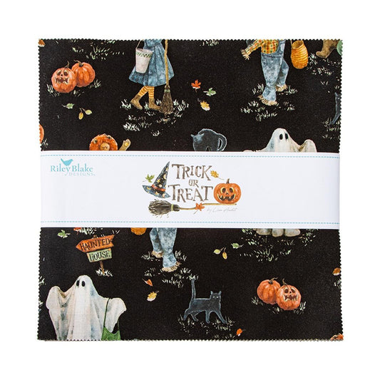 DEAL Trick or Treat Layer Cake 10" Stacker Bundle - Riley Blake Designs - 42-Piece Precut  - Quilting Cotton Fabric