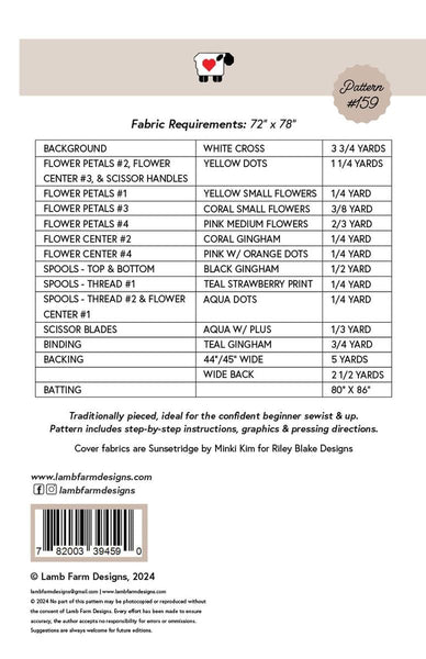 SALE Snips and Blossoms Quilt PATTERN P226 by Lamb Farm Designs - Riley Blake Designs - INSTRUCTIONS Only - Confident Beginner
