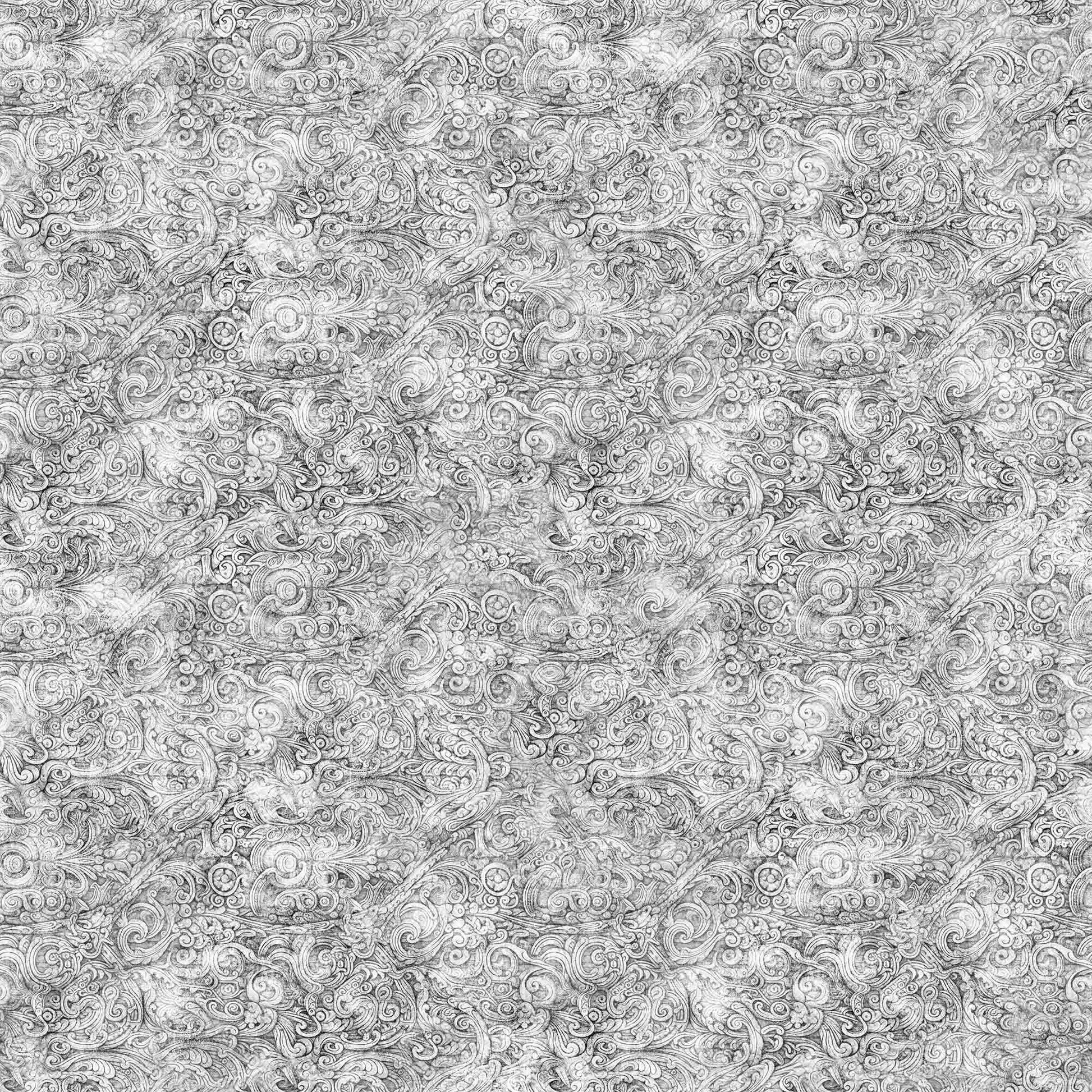 Image of the Festivus Festivus Blender Gray quilting cotton fabric by Dan Morris for Riley Blake Designs. Features an abstract swirl on a gray background. Cute Little Fabric Shop