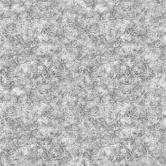 Image of the Festivus Festivus Blender Gray quilting cotton fabric by Dan Morris for Riley Blake Designs. Features an abstract swirl on a gray background. Cute Little Fabric Shop
