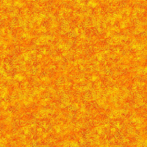 Image of the Festivus Festivus Blender Orange quilting cotton fabric by Dan Morris for Riley Blake Designs. Features an abstract swirl on an orange background. Cute Little Fabric Shop