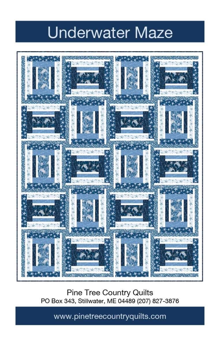 Image of the Underwater Maze by Pine Tree Country Quilts for Riley Blake Designs. Features blue fabrics on a quilt.
Cute Little Fabric Shop