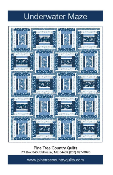 Image of the Underwater Maze by Pine Tree Country Quilts for Riley Blake Designs. Features blue fabrics on a quilt.
Cute Little Fabric Shop