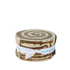Image of the Perry Grove rolie polie by The RBD Designers for Riley Blake Designs. Features outdoor themed fabrics on brown backgrounds. 
Cute Little Fabric Shop