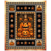 Jeepers Creepers Pumpkin Panel 31007 Orange O - QT Fabrics - Jack-O-Lantern Pumpkin Star - Quilting Cotton Fabric