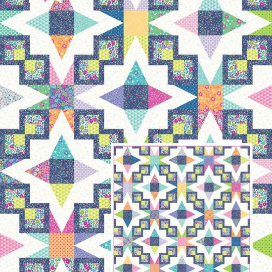 Image of the Prismatic Compass quilt pattern by Blooming Boldly Designs for Riley Blake Designs. Features geometric shapes on a quilt.
Cute Little Fabric Shop