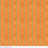 Image of the Ghoul Friends Pumpkin Vine Orange quilting cotton fabric by Teresa Kogut for Riley Blake Designs. Features pumpkin stripes on an orange background. Cute Little Fabric Shop