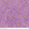 Image of the Ghoul Friends Stars and Moon Purple quilting cotton fabric by Teresa Kogut for Riley Blake Designs. Features stars and moon on a purple background. Cute Little Fabric Shop