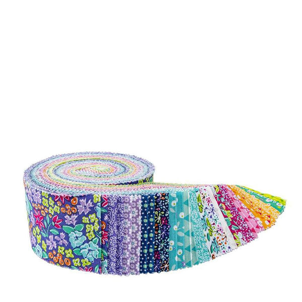 Image of the Vibrance rolie polie by Leslie Ryan for Riley Blake Designs. Features bright colored fabrics. Cute Little Fabric Shop
