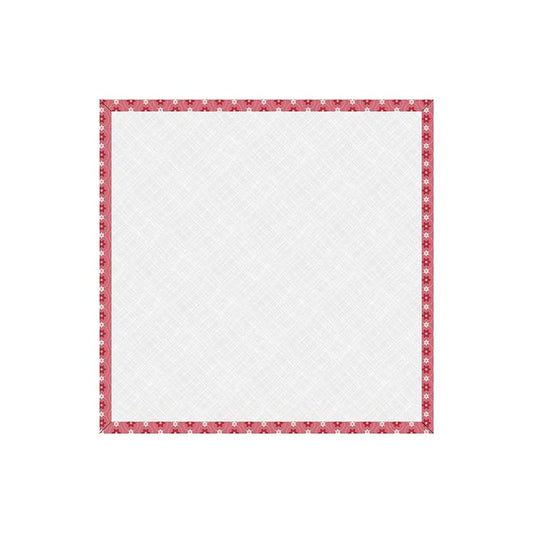 Image of the Lori Holt 14" Design Board Americana Tea Rose for Riley Blake Designs. Features a coral border on a design board. 
Cute Little Fabric Shop