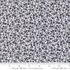 Image of the Summertime Bloom Cream Navy quilting cotton fabric by Moda Fabrics. Features flowers on a blue background. Cute Little Fabric Shop