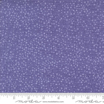 Dotty Thatched Dots Periwinkle quilting cotton fabrics by Robin Pickens for Moda Fabrics. Features lines and dots on a purple background. Cute Little Fabric Shop