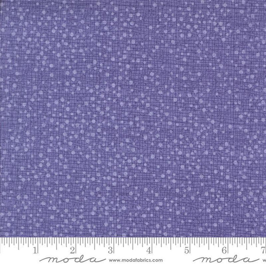 Dotty Thatched Dots Periwinkle quilting cotton fabrics by Robin Pickens for Moda Fabrics. Features lines and dots on a purple background. Cute Little Fabric Shop