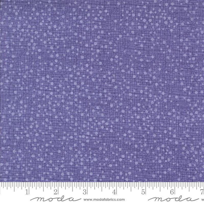 Dotty Thatched Dots Periwinkle quilting cotton fabrics by Robin Pickens for Moda Fabrics. Features lines and dots on a purple background. Cute Little Fabric Shop