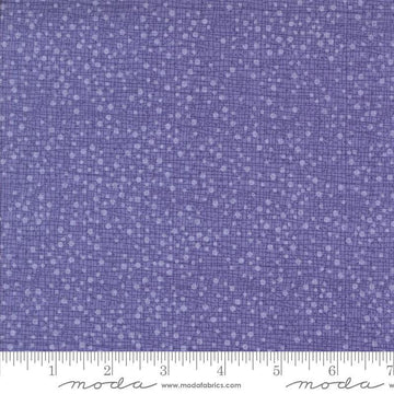 Dotty Thatched Dots Periwinkle quilting cotton fabrics by Robin Pickens for Moda Fabrics. Features lines and dots on a purple background. Cute Little Fabric Shop