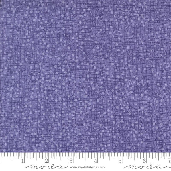 Dotty Thatched Dots Periwinkle quilting cotton fabrics by Robin Pickens for Moda Fabrics. Features lines and dots on a purple background. Cute Little Fabric Shop
