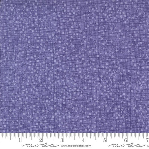 Dotty Thatched Dots Periwinkle quilting cotton fabrics by Robin Pickens for Moda Fabrics. Features lines and dots on a purple background. Cute Little Fabric Shop
