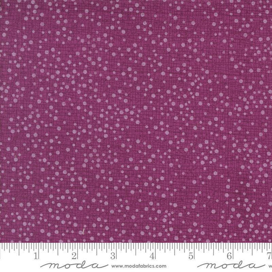 Dotty Thatched Dots Dahlia quilting cotton fabrics by Robin Pickens for Moda Fabrics. Features lines and dots on a pink background. Cute Little Fabric Shop