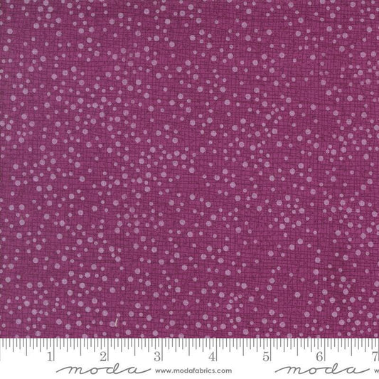 Dotty Thatched Dots Dahlia quilting cotton fabrics by Robin Pickens for Moda Fabrics. Features lines and dots on a pink background. Cute Little Fabric Shop