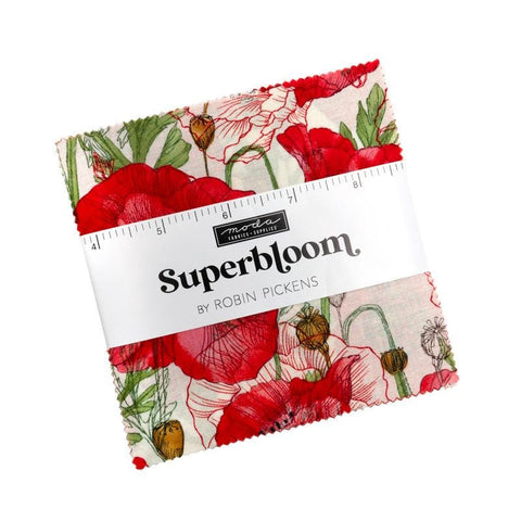 Superbloom Charm Pack 5" Stacker Bundle - Moda Fabrics - 42 piece Precut Pre cut - Floral Flowers - Quilting Cotton Fabric