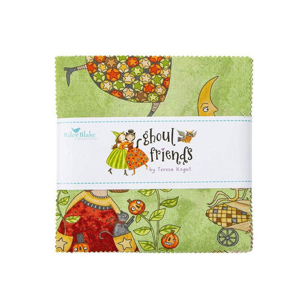 SALE Ghoul Friends Charm Pack 5" Stacker Bundle - Riley Blake Designs - 42 piece Precut Pre cut - Halloween - Quilting Cotton Fabric