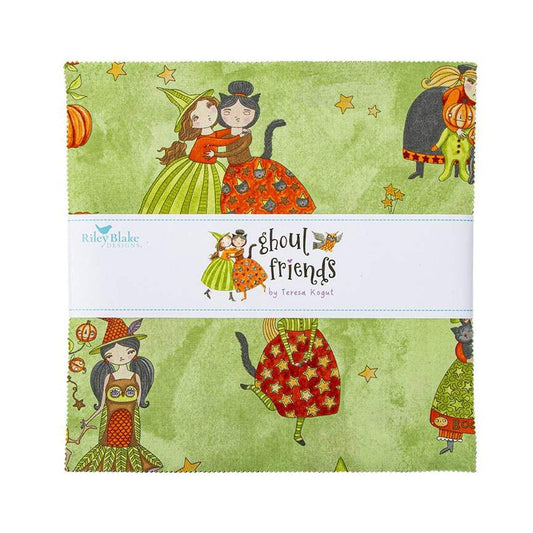 DEAL Ghoul Friends Layer Cake 10" Stacker Bundle - Riley Blake Designs - 42-Piece Precut  - Halloween - Quilting Cotton Fabric