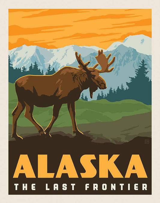 SALE Alaska The Last Frontier Poster Panel - Riley Blake Designs - DIGITALLY PRINTED - Wildlife - Quilting Cotton Fabric - Licensed Product