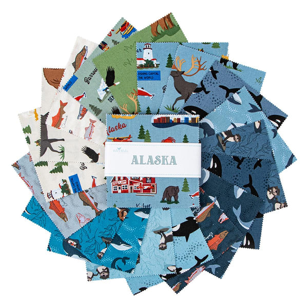 Alaska Charm Pack 5" Stacker Bundle - Riley Blake Designs - 42 piece Precut - National Parks - Quilting Cotton - Licensed Product