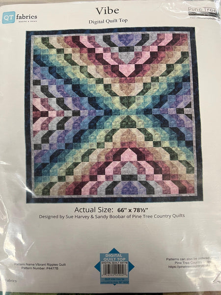 SALE Vibrant Ripples Digital QUILT Top by Sue Harvey Quilt Design - Vibe - QT Fabrics - Digital Quilt Top - Quilting Cotton