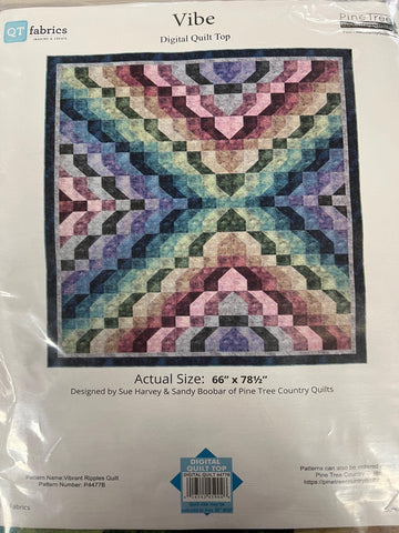 SALE Vibrant Ripples Digital QUILT Top by Sue Harvey Quilt Design - Vibe - QT Fabrics - Digital Quilt Top - Quilting Cotton