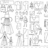 Image of the Costume Maker's Act II Costumes White  quilting cotton fabric. Features clothes on an white background. Cute Little Fabric Shop