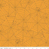 Image of the Costume Maker's Act II Web Orange quilting cotton fabric. Features plant on a orange background. Cute Little Fabric Shop